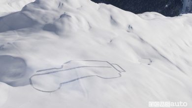 Disegno sulla neve Land Rover Defender