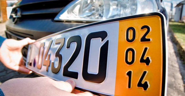 targa temporanea tedesca banda gialla