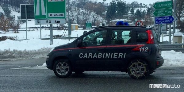 panda carabinieri 4x4 catene
