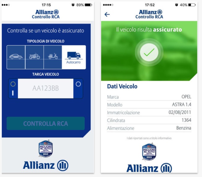 app controllo assicurazione