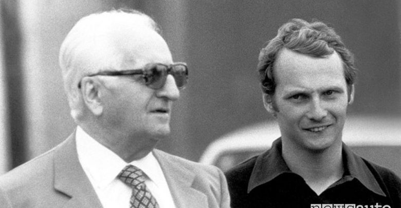 Niki Lauda con Enzo Ferrari