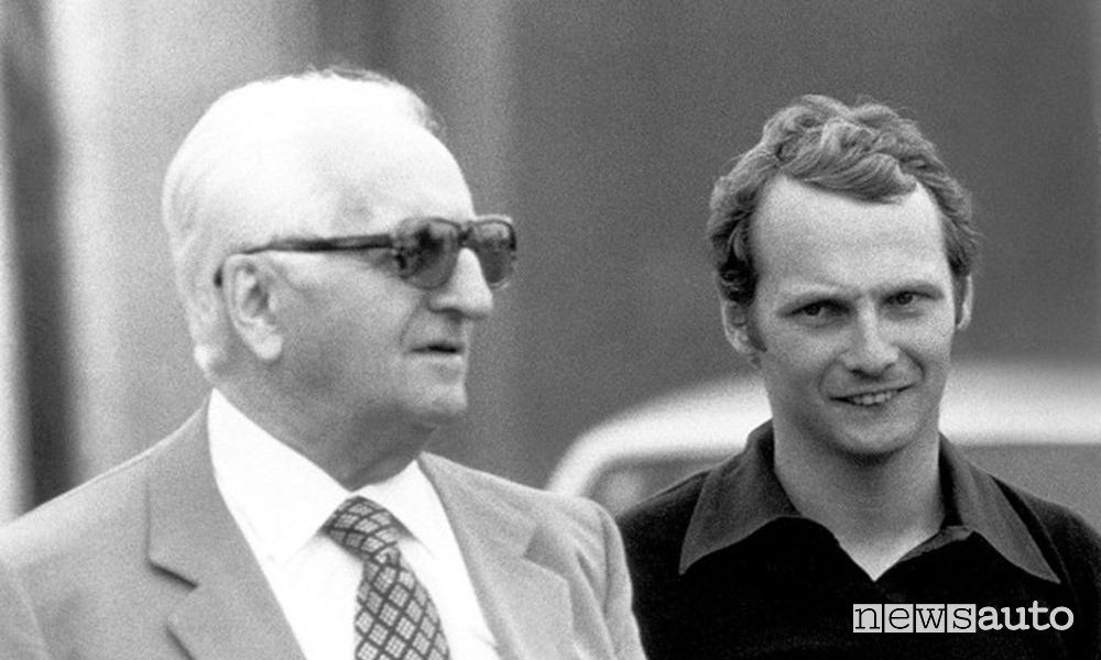 Niki Lauda con Enzo Ferrari