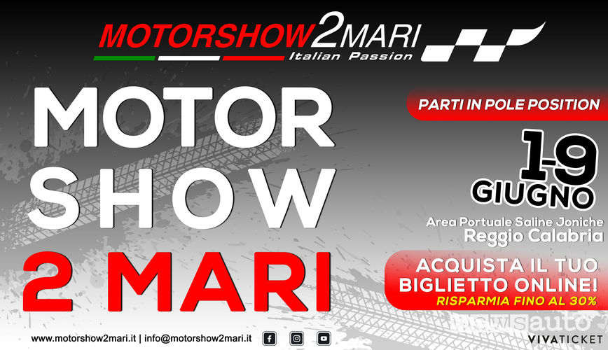 Motorshow 2Mari, locandina evento dall'1 al 9 Giugno info prezzi e orari