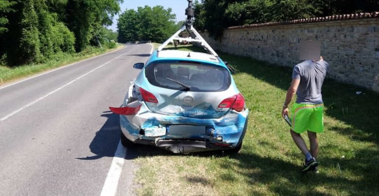 Auto Google Street View incidente provincia di Piacenza