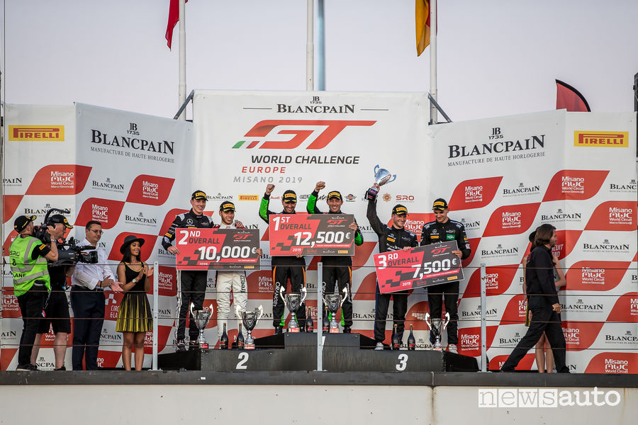 Podio Gara 1 Blancpain GT World Challenge Misano 2019