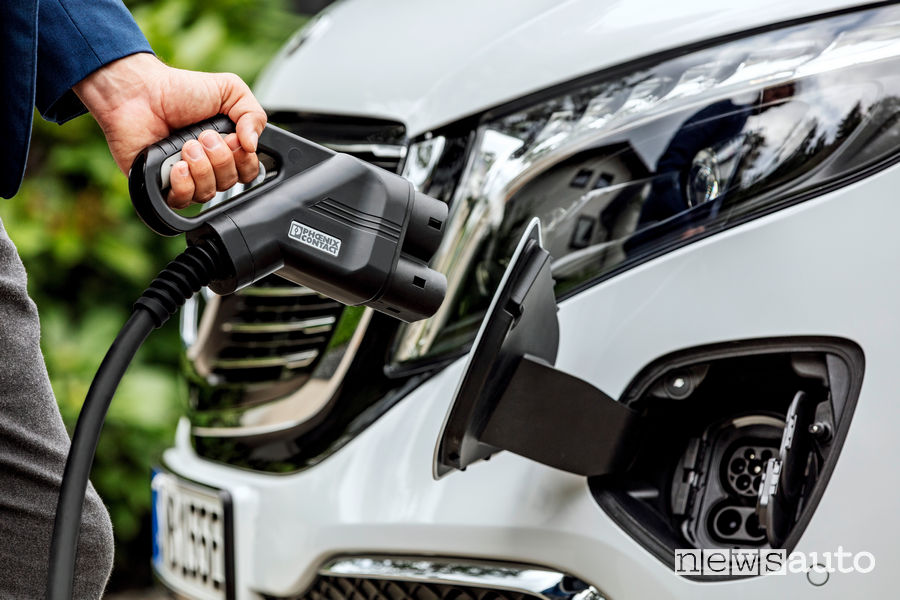 Mercedes-Benz EQV ricarica veloce in corrente continua DC