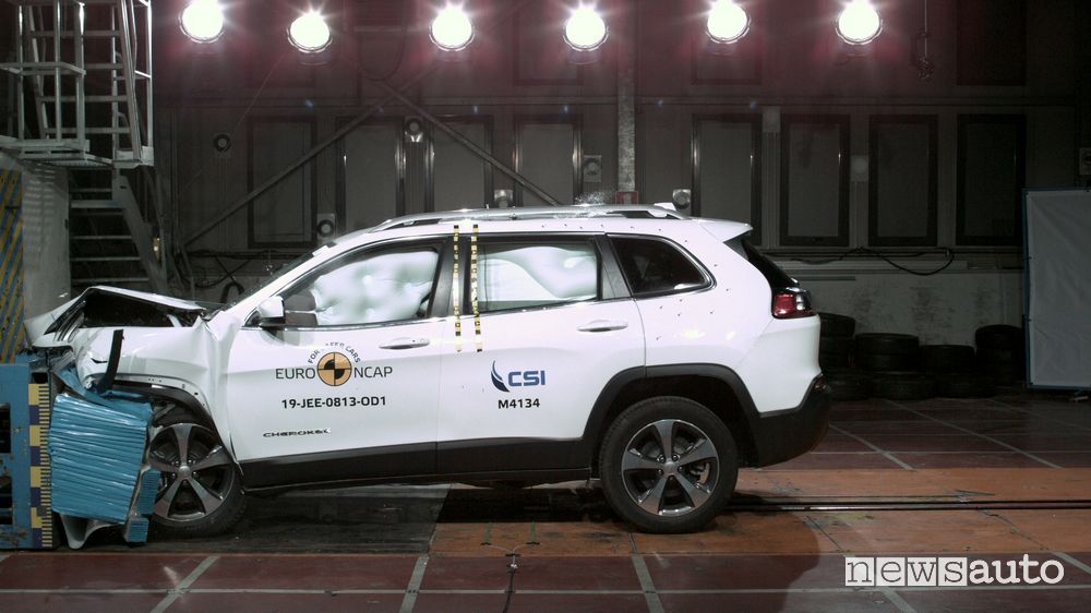 Crash test Euro NCAP urto frontale Jeep Cherokee