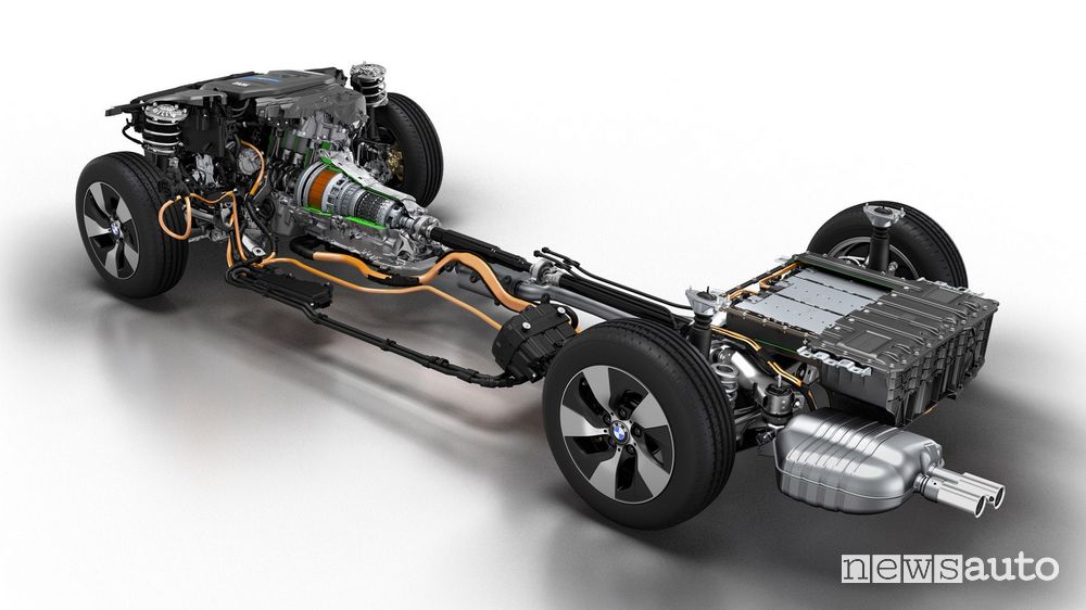 Schema motore ibrido plug-in BMW 330e