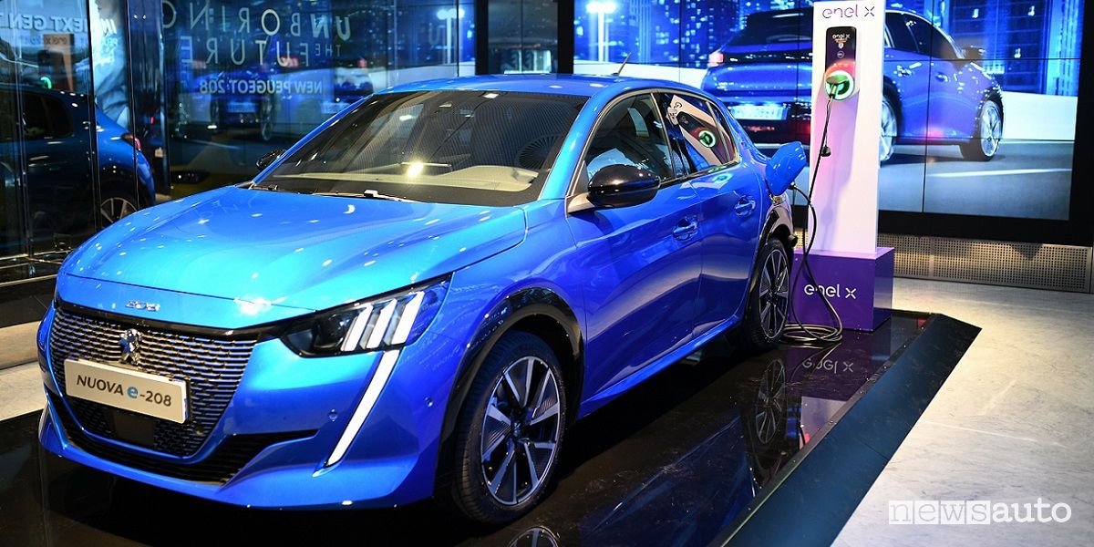 peugeot e-208 ricarica enel-x
