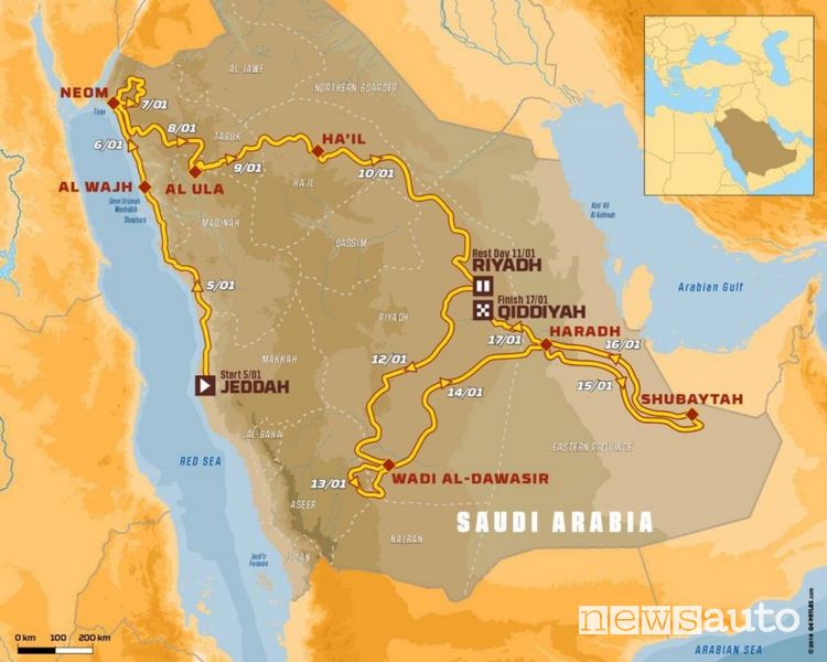  percorso Dakar 2020