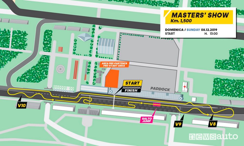 Mappa percorso Masters’ Show al Monza Rally Show 2019