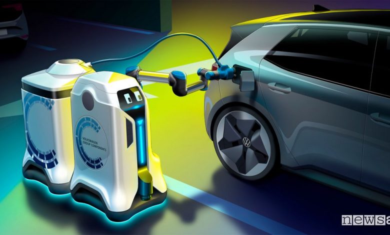 robot ricarica mobile auto elettriche Volkswagen