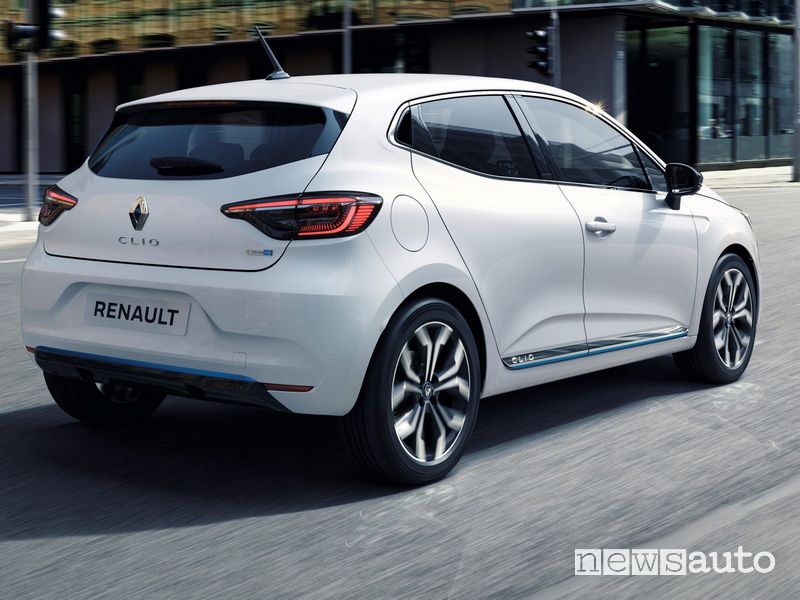 Vista posteriore Renault Clio E-TECH