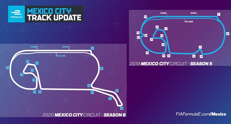 Layout circuito messico Hermanos Rodriguez Formula e orari eprix formula e 2020