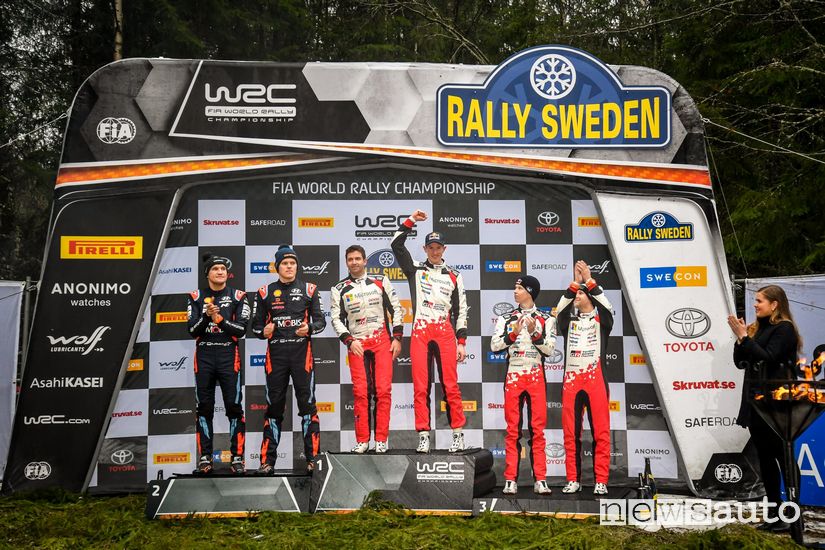 Il podio del Rally di Svezia WRC 2020