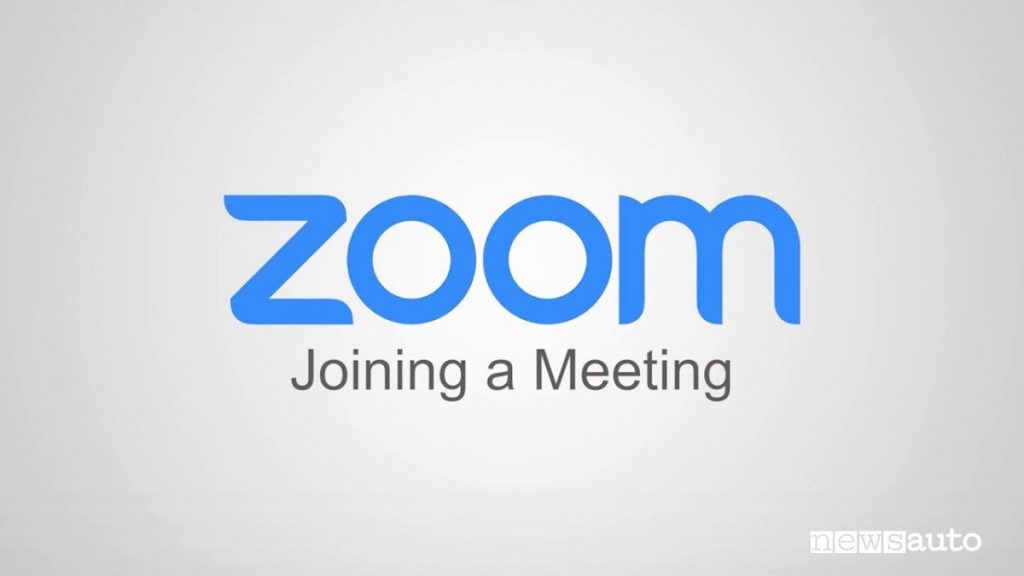 Il logo di Zoom la piattaforma per videochiamate  "Joining a meeting"