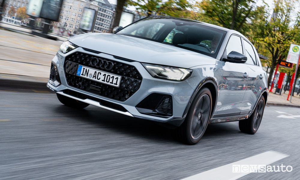 Audi A1 allstreet profile view on the road