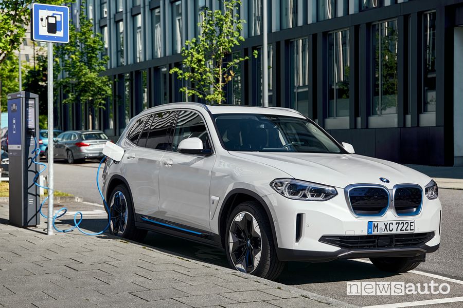 BMW iX3 SUV elettrico in ricarica
