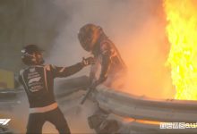 Incidente Grosjean nel Gp del Bahrain, monoposto in fiamme