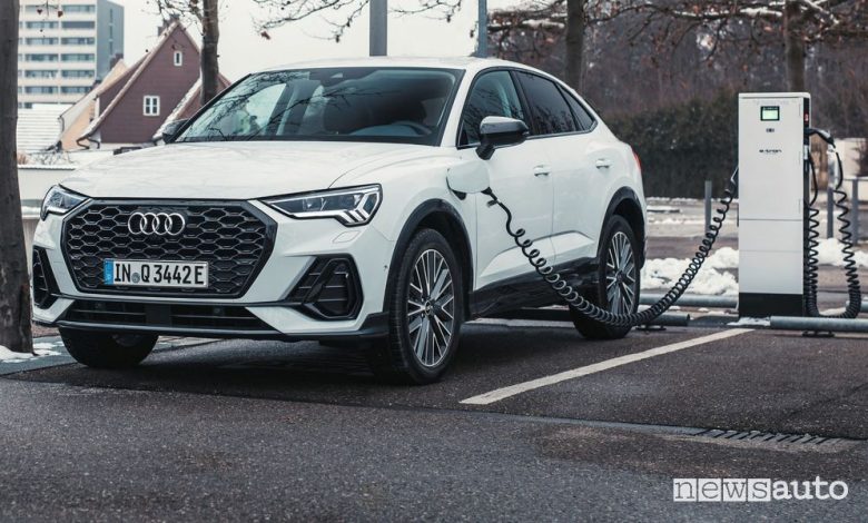 Audi Q3 Sportback 45 TFSI e plug-in in ricarica