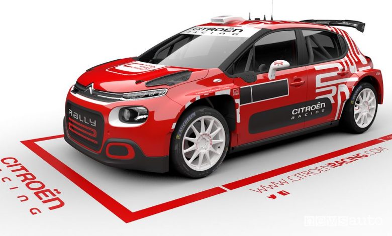 Vista di profilo Citroën C3 Rally2