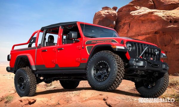 Vista di profilo Jeep Gladiator Red Bare concept