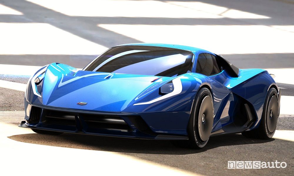 Vista di profilo Automobili Estrema Fulminea