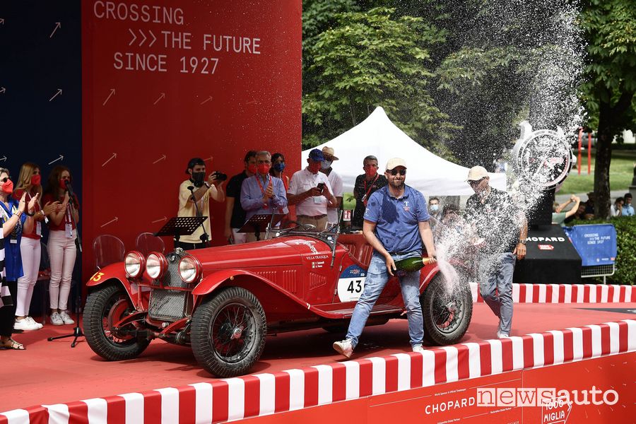 Vesco/Salvinelli vincitori Mille Miglia 2021 con l'Alfa Romeo 6C 1750 Super Sport 1929