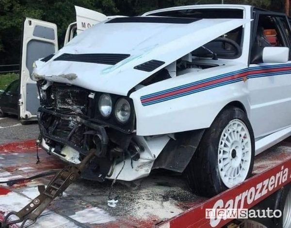 Incidente Lancia Delta Integrale contro suv elettrico