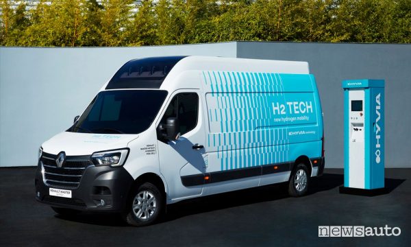 Vista di profilo Renault Master Van H2-TECH ad idrogeno