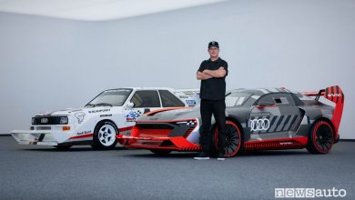 Ken Block con l'Audi S1 e-tron quattro Hoonigan e la S1 Pikes Peak