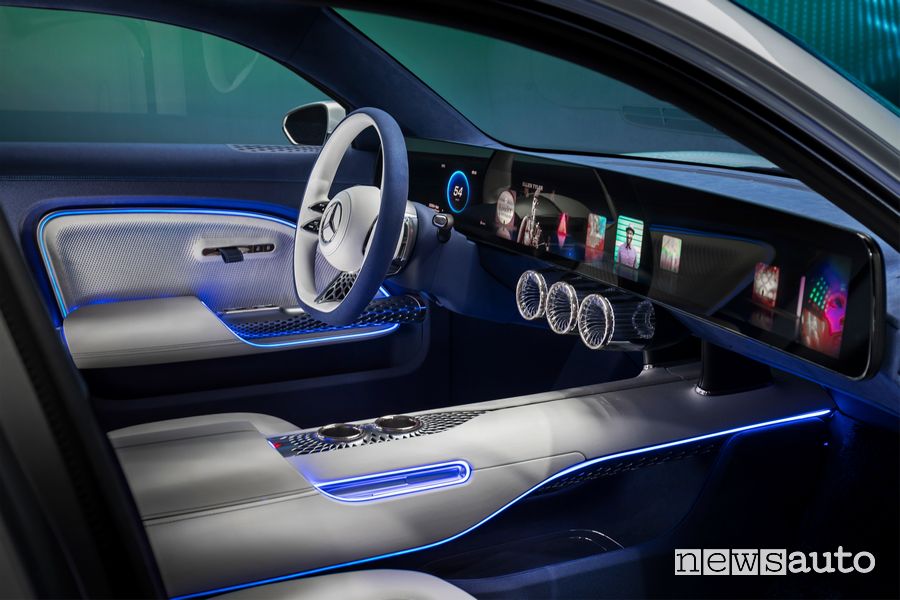 Plancia display 47,5" abitacolo Mercedes-Benz Vision EQXX