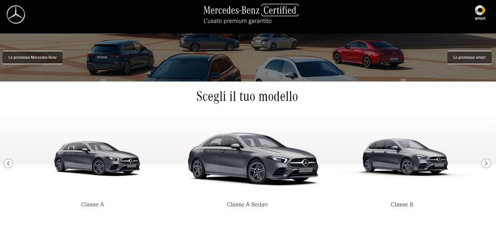Ricerca auto usate Mercedes Certified