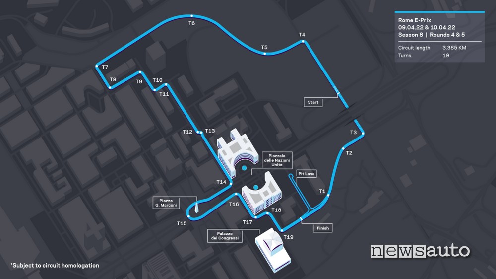 Orari ePrix Roma Formula E 2022 Circuito cittadino EUR