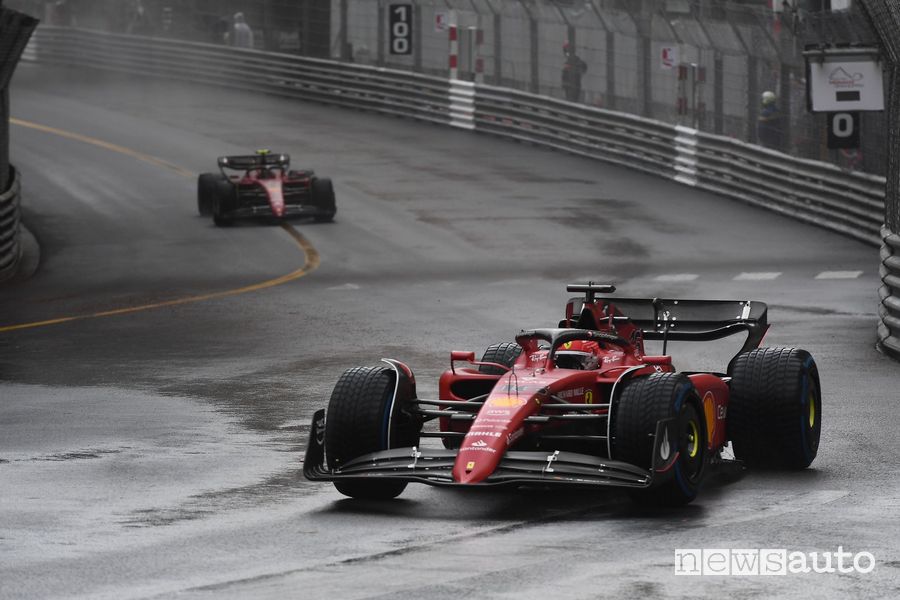 F1 Gp Monaco 2022 gara Ferrari Charles Leclerc pioggia