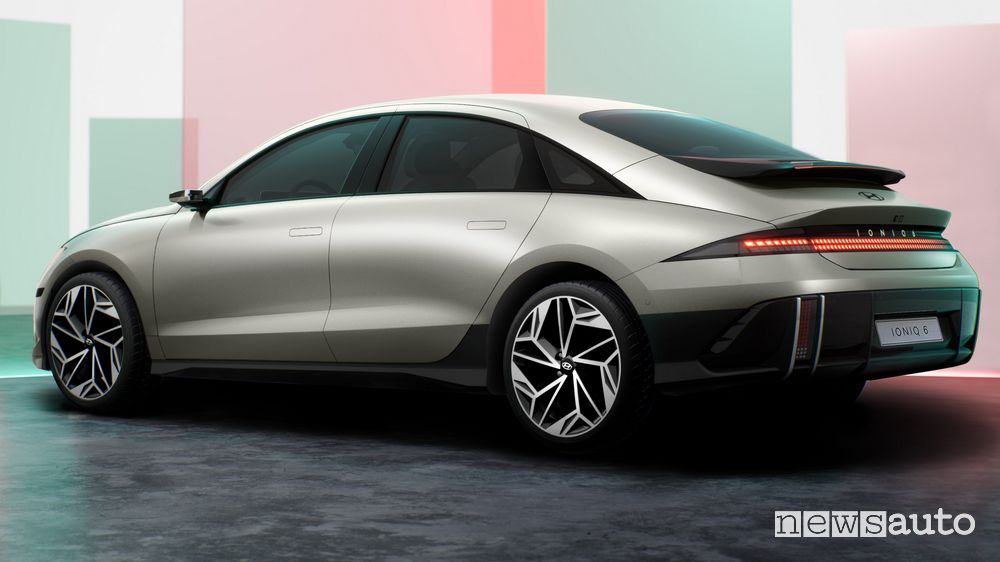 Vista posteriore Hyundai Ioniq 6