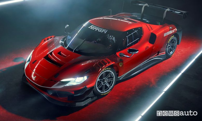 Vista di profilo Ferrari 296 GT3