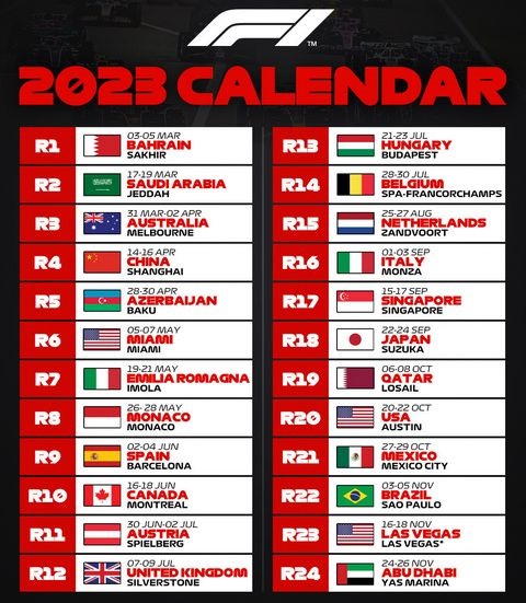 Calendario Formula 1 2023