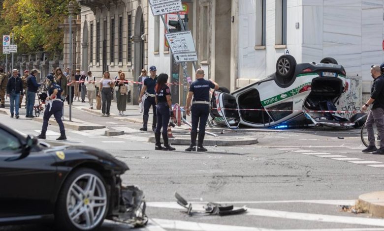 Incidente Milano, auto dei vigili contro una Ferrari