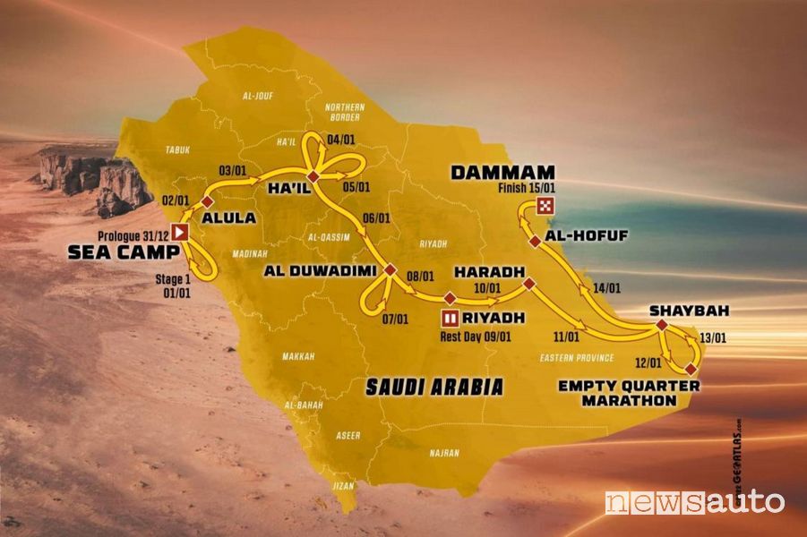 Dakar 2023 percorso