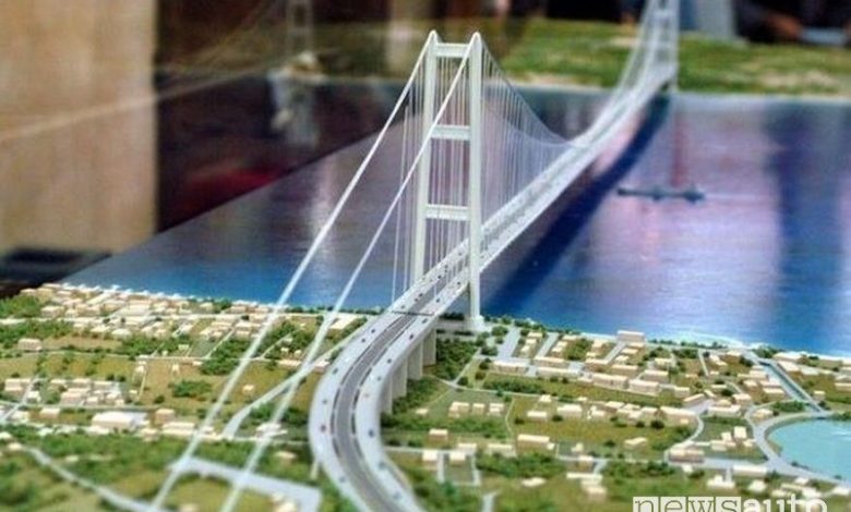 Ponte sullo stretto di Messina caratterizzato da 2 sole campate