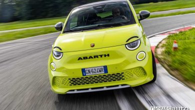Abarth 500e prova in pista