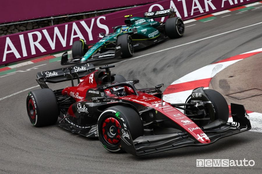 Bottas in azione con l'Alfa Romeo nel Gp di Monaco F1 2023