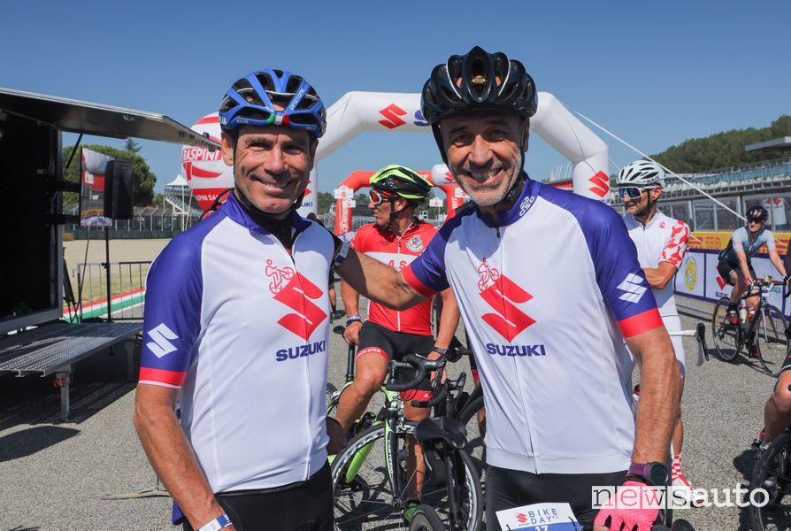 Massimo Nalli, Presidente Suzuki Italia, con Davide Cassani ex CT della Nazionale di Ciclismo e Presidente dell’APT Emilia-Romagna