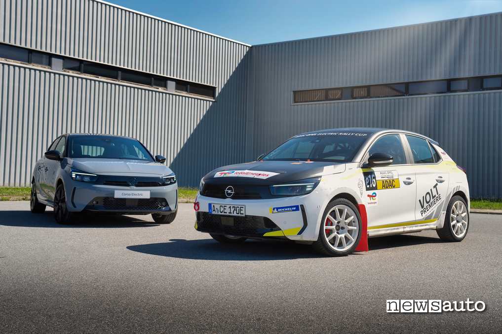 Opel Corsa-e Rally confronto con la nuova Corsa elettrica