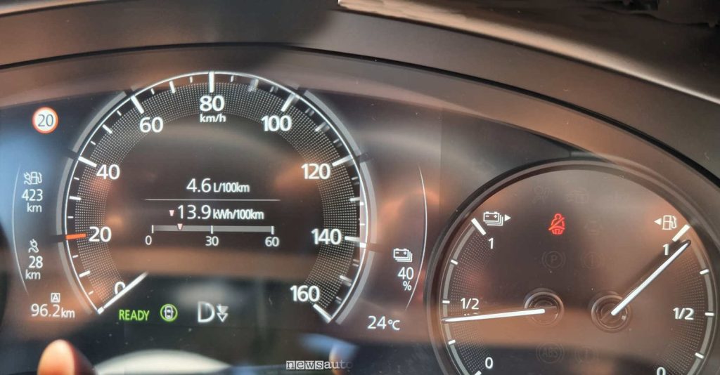 Report consumi prova Mazda MX-30 R-EV