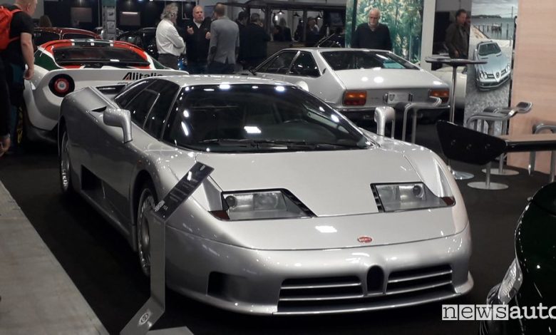 Bugatti EB 110 esposizione ad Auto e Moto d'Epoca 2023 Bologna