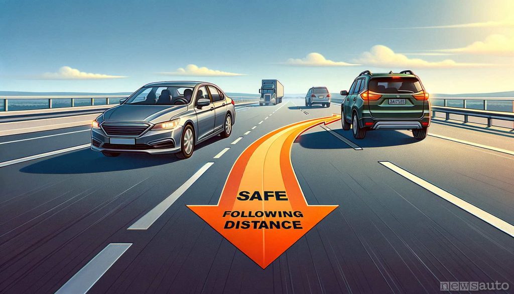 la distanza di sicurezza è importante per la sicurezza stradale