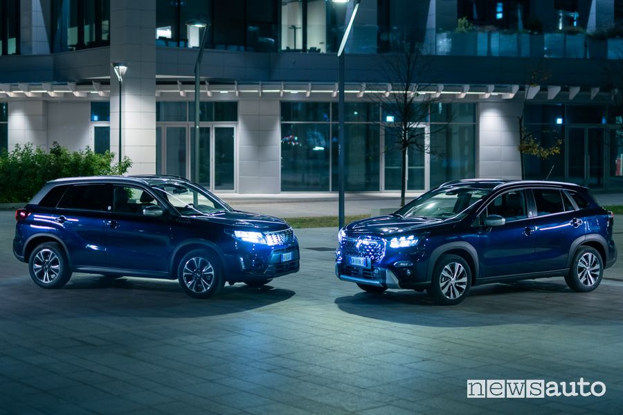 Suzuki S-Cross e Vitara Hybrid Yoru di notte