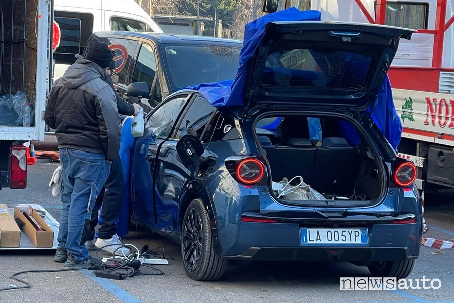 New Lancia Ypsilon taken during the filming of an advert